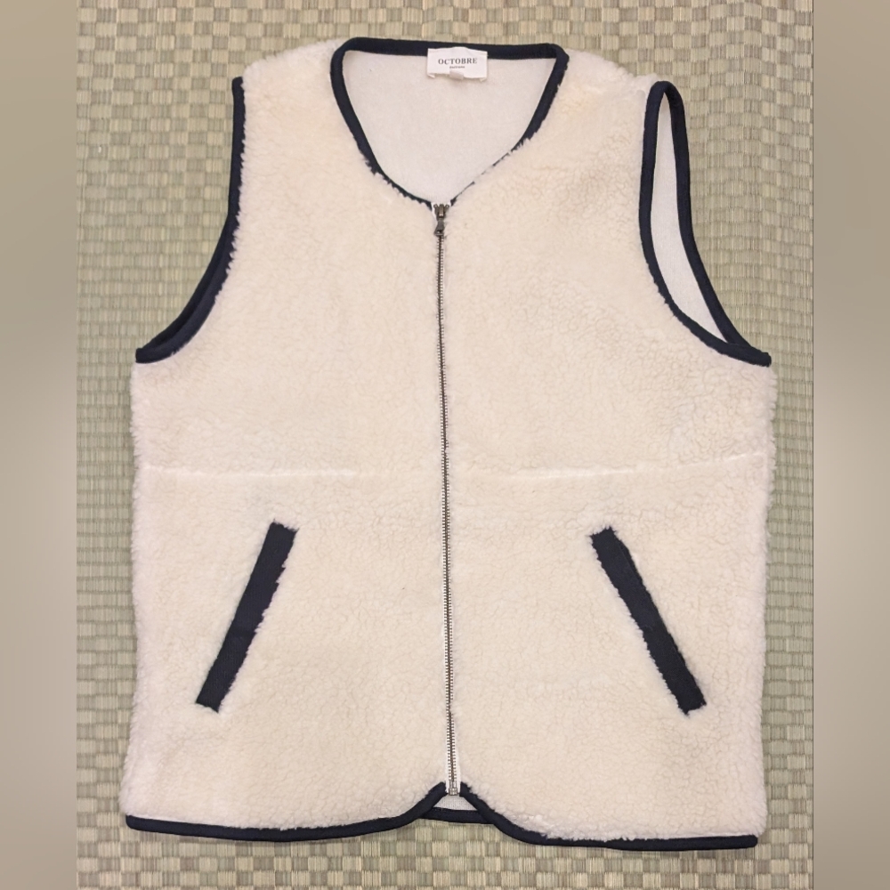 Octobre Editions Sherpa Fleece Vest Men's Size XS Made in Bulgaria